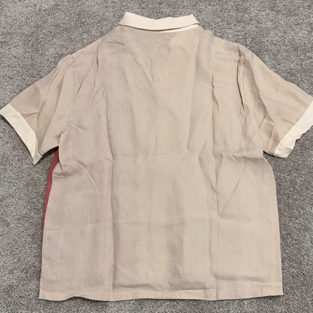 Coral Linen Button-Up Linen Shirt Size XL - Picture 6 of 7